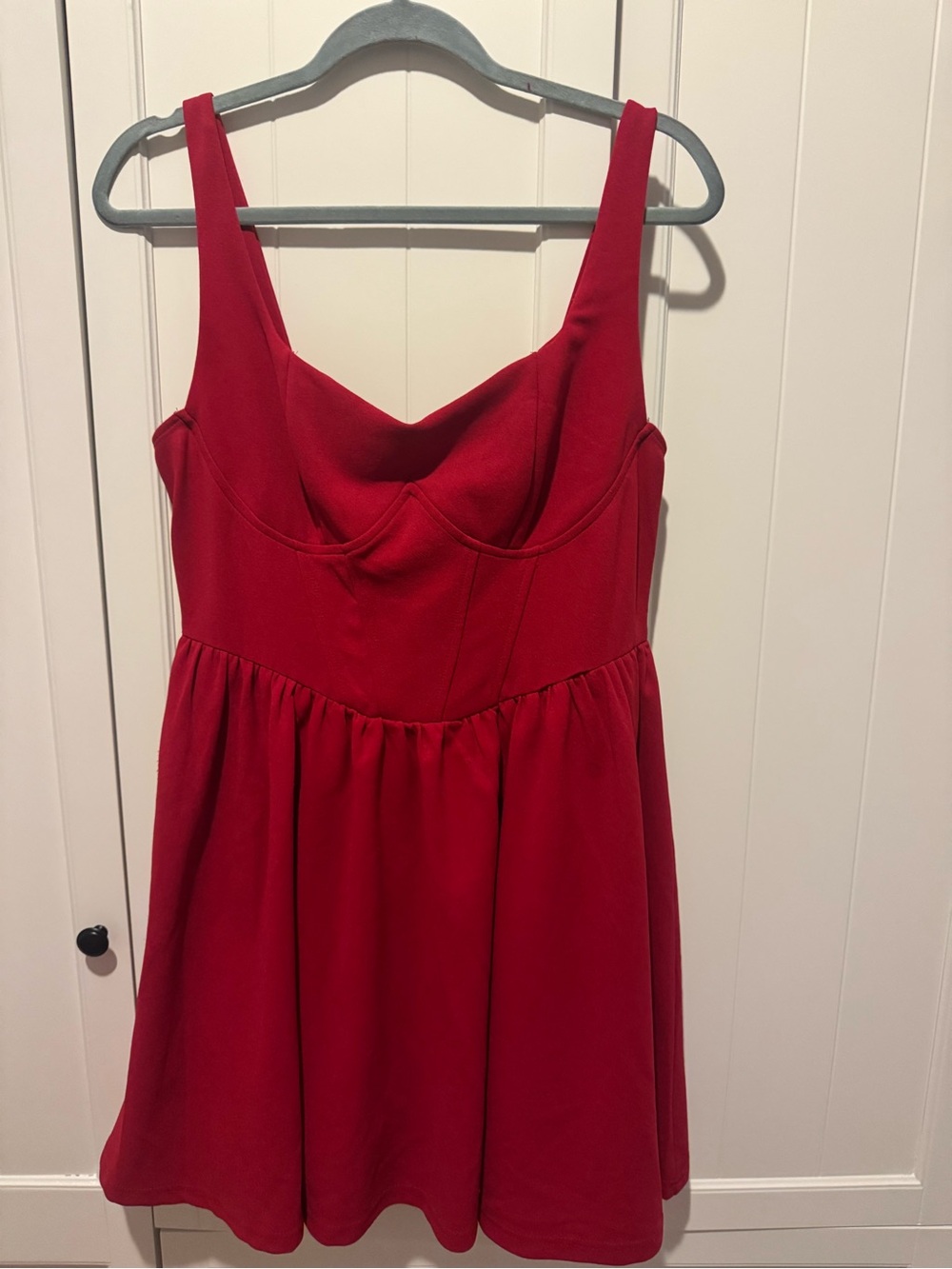 Red Sleeveless Fit-and-Flare Dress